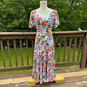 Vintage Karen Kane Floral Print Women's Dress